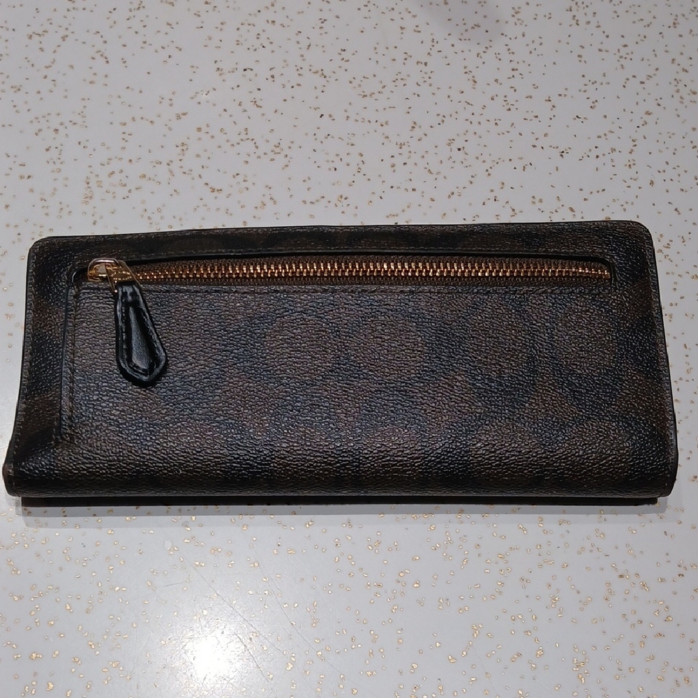 Coach Signature Brown Key & Card Holder Wallet- Nwot - Picture 4 of 8